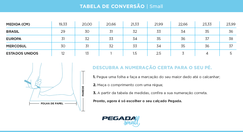 Tabela de Medidas - Small