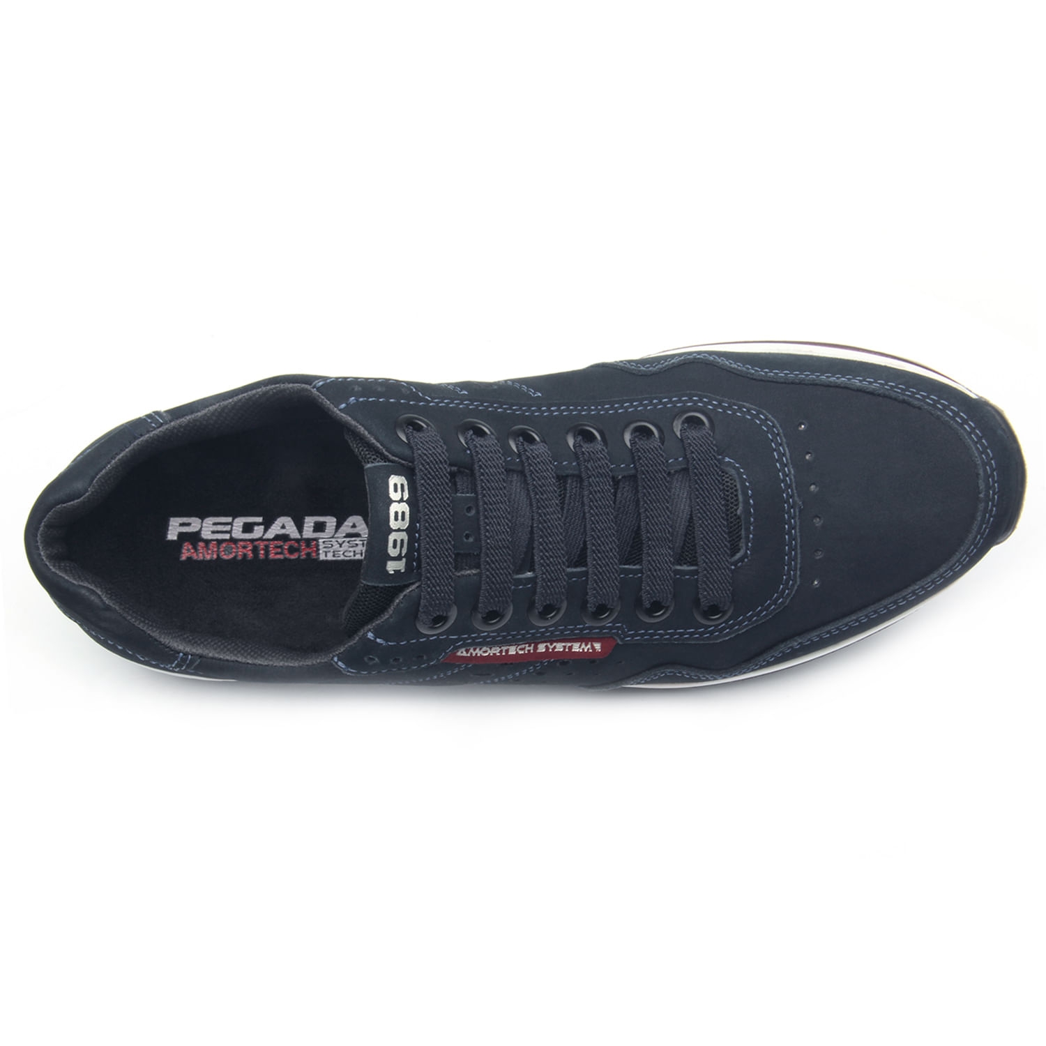 Sapatênis Pegada Masculino em Couro Marinho 118401-08 Azul