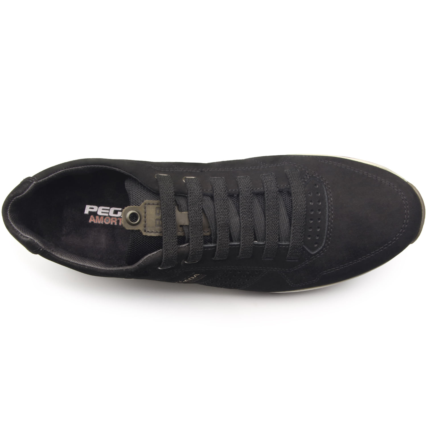 Sapatênis Pegada Masculino em Couro Preto 118408-10 Preto - Renner